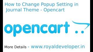 How to Change Popup Setting in Journal Theme - Opencart