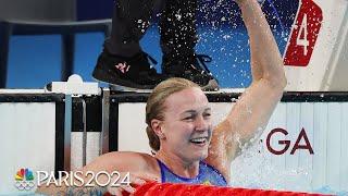 Sarah Sjoestroem sets her SECOND OLYMPIC RECORD of Paris Olympics to claim 50m free | NBC Sports