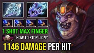 WTF 1 Shot Finger Wind Waker + Moon Shard 1146 Damage Per Hit Right Click Melee Lion Dota 2