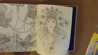 Flip through of ALL 6 of Hannah Karlzon's Adult Coloring Books