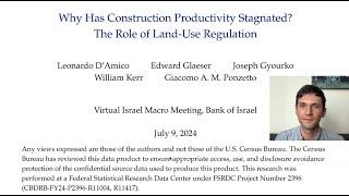 Leonardo D'Amico - Why has construction productivity stagnated? The role of land-use regulation