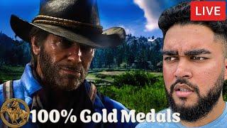  Earning 100% Gold Medals on Red Dead 2 (More Than Gold Rush Trophy)