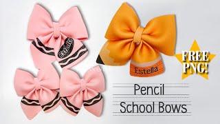 back to school l Pencil | Crayon Fable Bow Tutorial