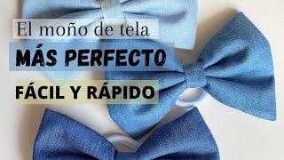 Como hacer moños de tela PERFECTOS! Súper fácil y rápido. Lazos de tela para niñas