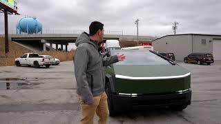 Tesla Cybertruck Colored Paint Protection Film In Pure PPF Matte Green