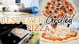 BEST EVER GRILLED PIZZA | EASY HOMEMADE PIZZA | HOW TO GRILL A PIZZA ON A STONE | CookCleanAndRepeat