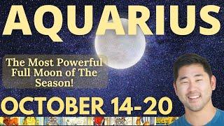 AQUARIUS - BIG Message Coming Through W/ Full Moon! October 14-20 Tarot Horoscope