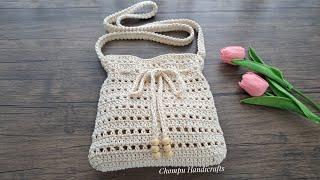 DIY Crochet Crossbody Bag Tutorial | Crochet Sling Bag Tutorial | Beginner friendly!