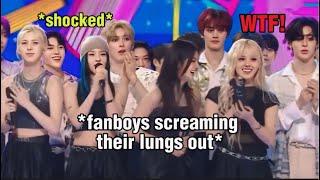 These idol’s reactions to NMIXX fanboys screaming their lungs out