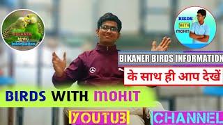 Mohit pareek ka new YouTube channel "birds with Mohit bhi" || Bikaner birds information.