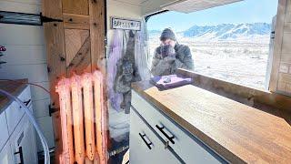 How I Get Unlimited Free Heat in my Off-Grid Van | Winter Van Life Below 0