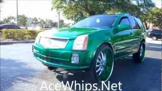 AceWhips.NET- Cadillac SRX on 28" Bentchis- New Candy Green paintjob