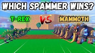 5 Mammoths Vs 5 T-Rex Which Spam Fruit Wins?