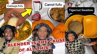 Austinecruise Reacts to All Different types of Blender Fufu!  Cabage fufu, Carrot fufu?‍️