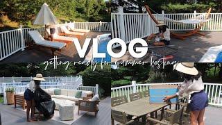 VLOG: getting ready for summer hosting + new pool deck decor