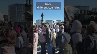 People watch NATO weapons from Ukraine