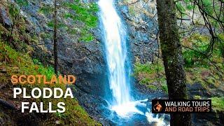 Plodda Falls 󠁧󠁢󠁳󠁣󠁴󠁿 Scotland waterfall walking tour  road trip, forest walk  Glen Affric 4k video