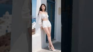 Timeless Model Vibe — Beautiful Santorini, Greece #fashion #style #lookbook #Vacation