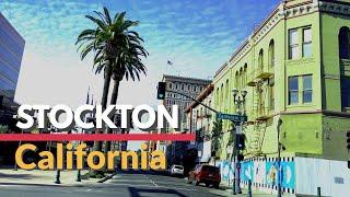 Driving Downtown, Stockton, California, USA, Driving tour video