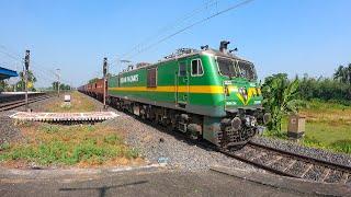 Green Monster Wag9 leads Loaded Freight Train Deadly Speedy Skipping Out Hbc : Eastern Railways