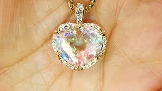 Rainbow Moonstone Necklace at 12.30 carats by Kat Florence KF07639