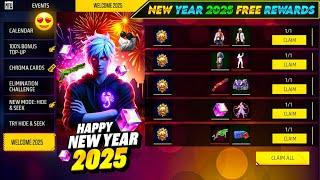 Happy New Year 2025 Free Rewards | Free Fire New Event | Ff New Event Today | Upcoming new event ff