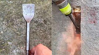 Rotary Hammer Curved Chisel Bit Demo 2021- Does it work ?