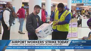 CLT airport workers strike during busy travel season