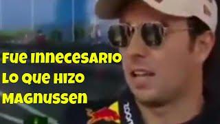 Checo Pérez termina lastimado por choque con el carnicero Magnussen y su Red Bull en el GP de Mónaco