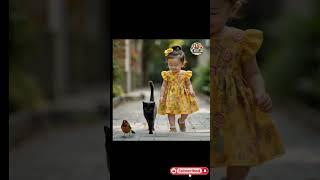 Adorable Baby Walk with Cat | Fun and Laughter at Jest Junction #baby #cat #funnyshorts #babygirl