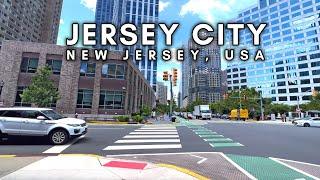 New Jersey Driving Tour, USA - Downtown Jersey City - 4K