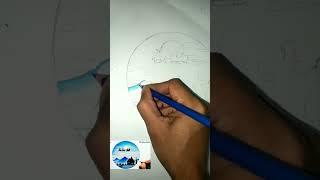 christmas circle scenery color pencil drawing for beginners#short#shortfeet#art#christmas