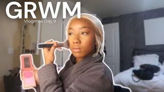 VLOGMAS DAY 9 | shower + makeup + hair + wardrobe malfunction.. real and uncut