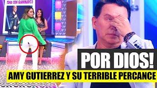 AMY GUTIERREZ SUFRE TERRIBLE PERCANCE CON SU PANTALÓN EN VIVO DEJANDO EN SHOCK A TODOS