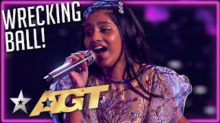 10 Year Old STUNS The Judges with Wrecking Ball Cover on America's Got Talent!