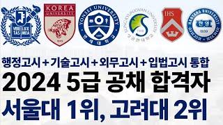 2024년 5급 공무원 합격자 출신 대학 순위에 대해 알아보자! [행정고시+기술고시+외무고시+입법고시]