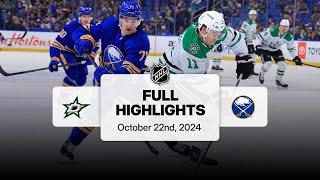 Stars at Sabres | October 22, 2024 | NHL Full Game Highlights