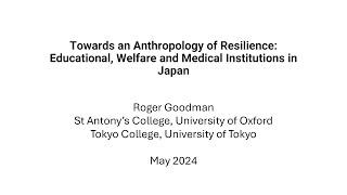 Towards an Anthropology of Resilience