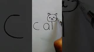 #shorts How To Draw a Simple Cat  #art #cat #drawing #viral