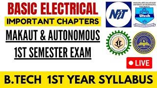 B.tech 1st Year Basic Electrical IMPORTANT CHAPTERS(Makaut & Autonomous) #makaut #1st_year