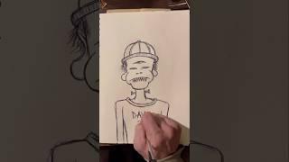 Daily Faces Challenge: Day 284/365- Simple Sketchbook Pen Drawing | Quick Art Timelapse ️ #art