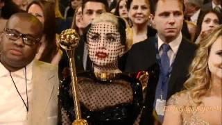 Lady Gaga with Gold Scepter Grammy's 2012 - Best Pop Solo Performance