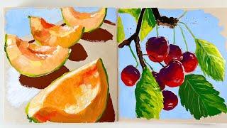 Sketchbook Tour: Garden Paint Challenge in different mediums