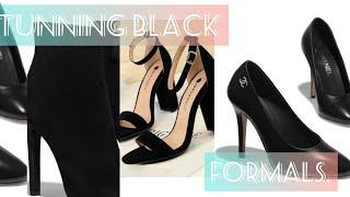 stunning black formal shoes for women. || M. Fashions.