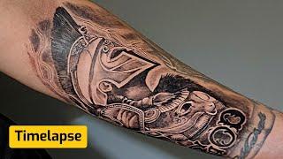 Gladiator Tattoo on Arm | Timelapse video