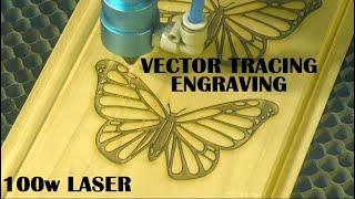 100w Laser vector tracing and engraving combination #HOW TO* + Lightburn