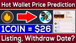 Hot Wallet Listing And Withdraw Update | 1 Hot Coin Price = $26 | Price Prediction | Rizwan Blouch