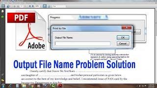 PDF Print Asking for Output File Name Problem