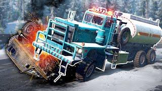 HEAVY DUTY TRUCKING LEADS TO DESTRUCTION! - SnowRunner Multiplayer Gameplay