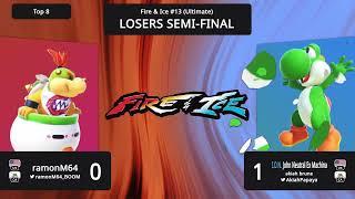 ramonM64 (Bowser Jr.) vs John Neutral Ex Machina (Yoshi) - Fire & Ice #13 Losers Semi Finals